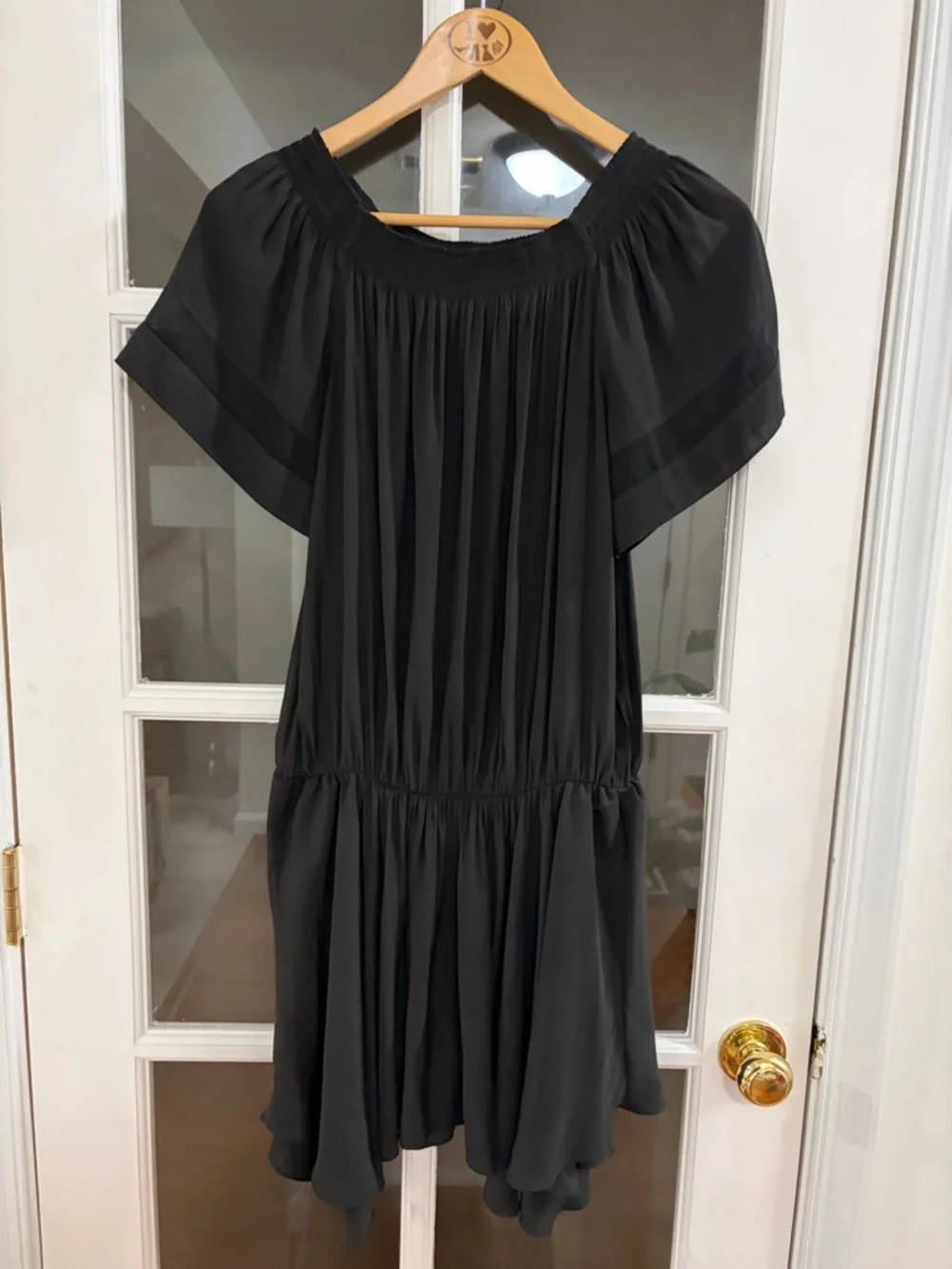 RAMY BROOK Jessica Off the Shoulder Mini Dress - Size S - black